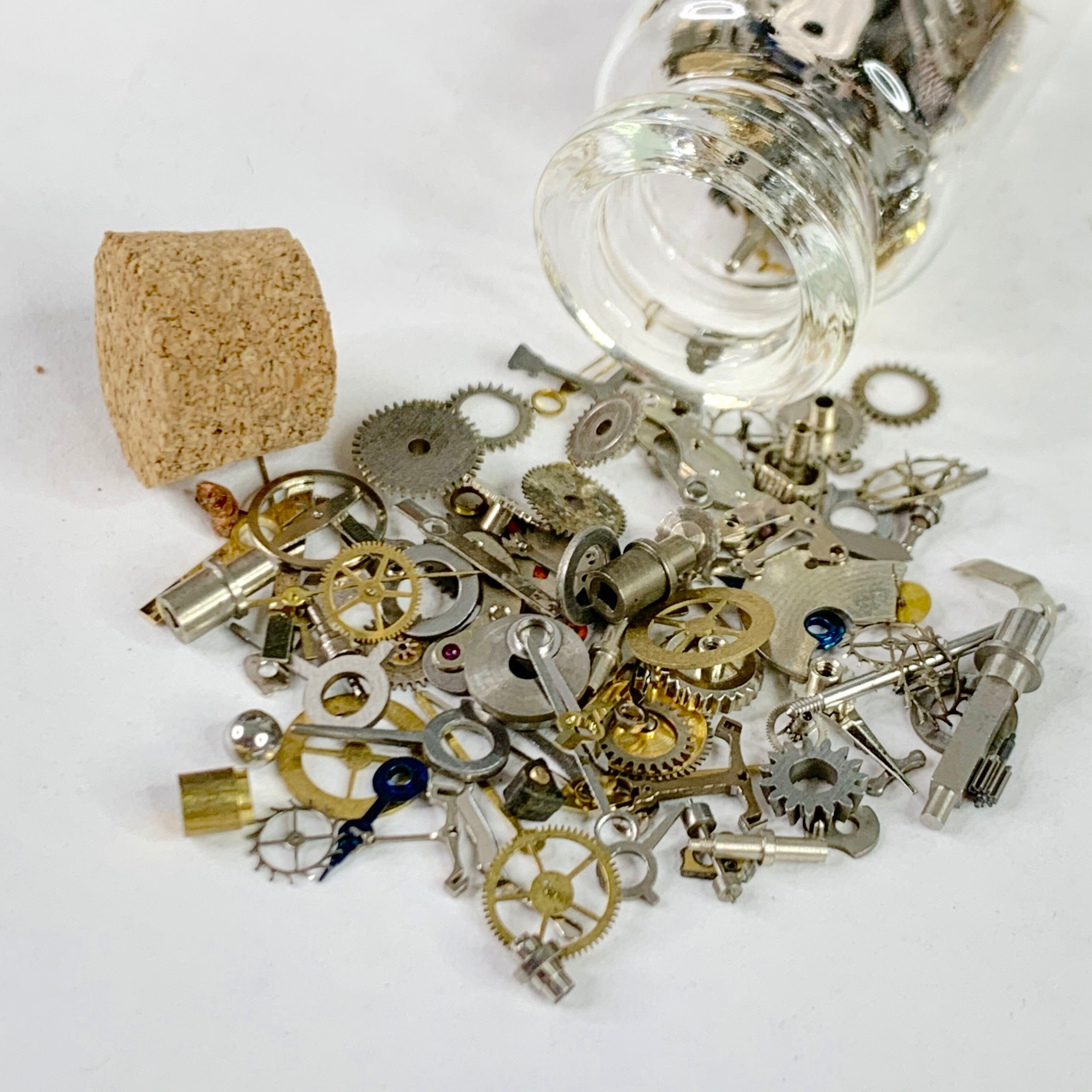 10 Grams Watch Parts in Glass Bottle Steampunk Altered Art Etsy
