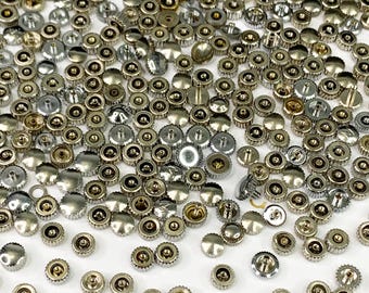 25 Silver Watch Crowns Altered Art Steampunk Watchmakers Lot Parts Repair Wrist