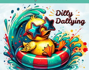 Flotador de piscina de pato PNG: Clipart de verano (Descarga digital)