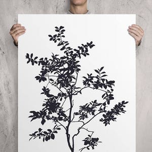 Tree Silhouette Print. Branch Art Poster. Nature Wall Décor. Stylish Minimal Trendy Print. Affiche Scandinave. Modern Minimalist Art.