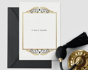 Christmas Greeting Card - PRINTABLE FILE. A6 Seasonal Card. "O Holy Night" Christmas Card.
