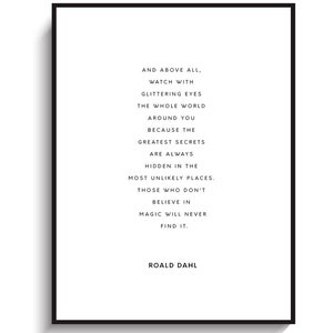 Roald Dahl's Quote - PRINTABLE FILE. Nursery Wall Art. Kids Room ...