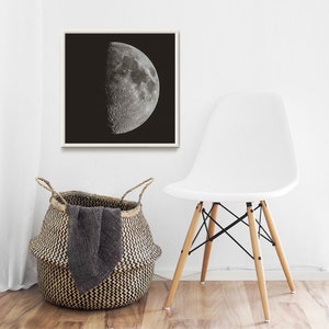 Cartel de la Luna Llena. Fotografía lunar. Impresión de la luna. Moderno Vintage Luna Impresión. Arte del Sistema Solar. Impresión de astronomía. Cartel de Boho. Impresión de fase lunar. imagen 3