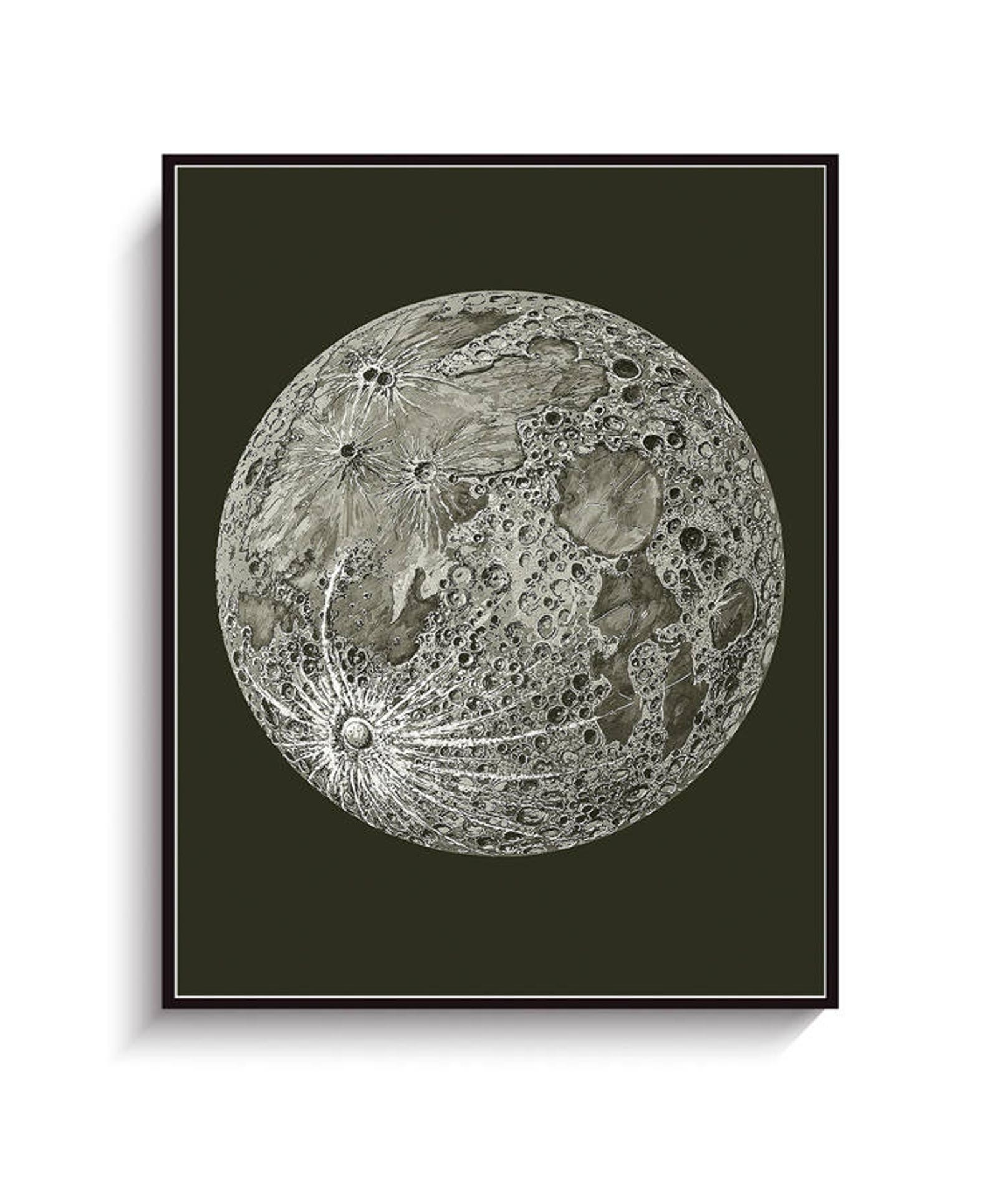 Full Moon Poster PRINTABLE FILE. La Luna Moon Art. Lunar - Etsy