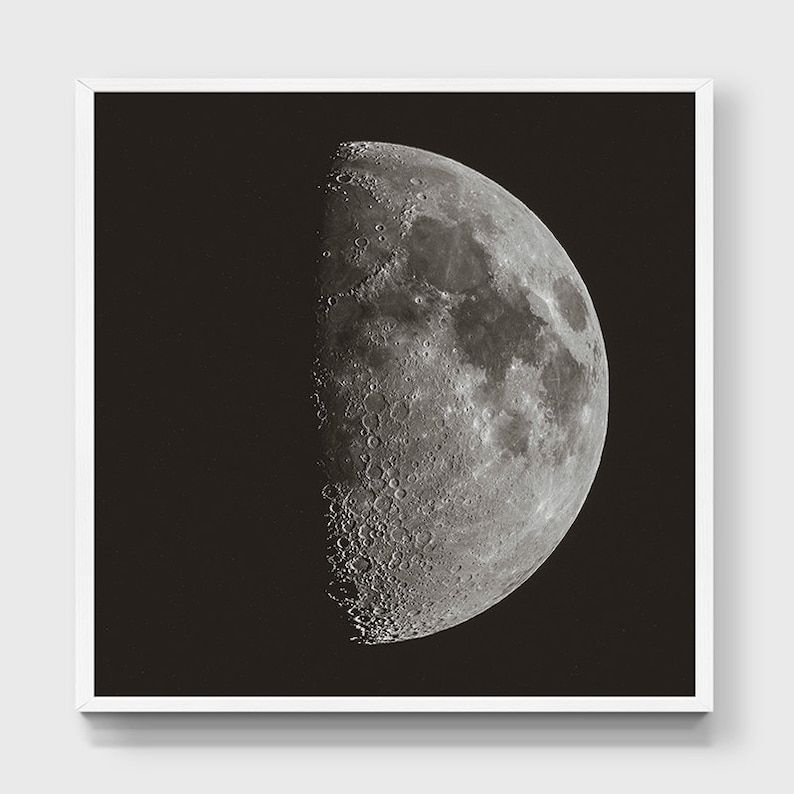 Cartel de la Luna Llena. Fotografía lunar. Impresión de la luna. Moderno Vintage Luna Impresión. Arte del Sistema Solar. Impresión de astronomía. Cartel de Boho. Impresión de fase lunar. imagen 1