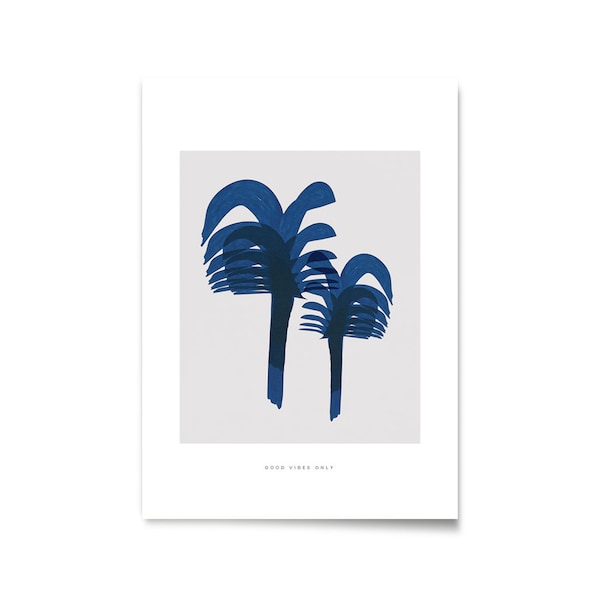 Blue Tropical Prints Etsy