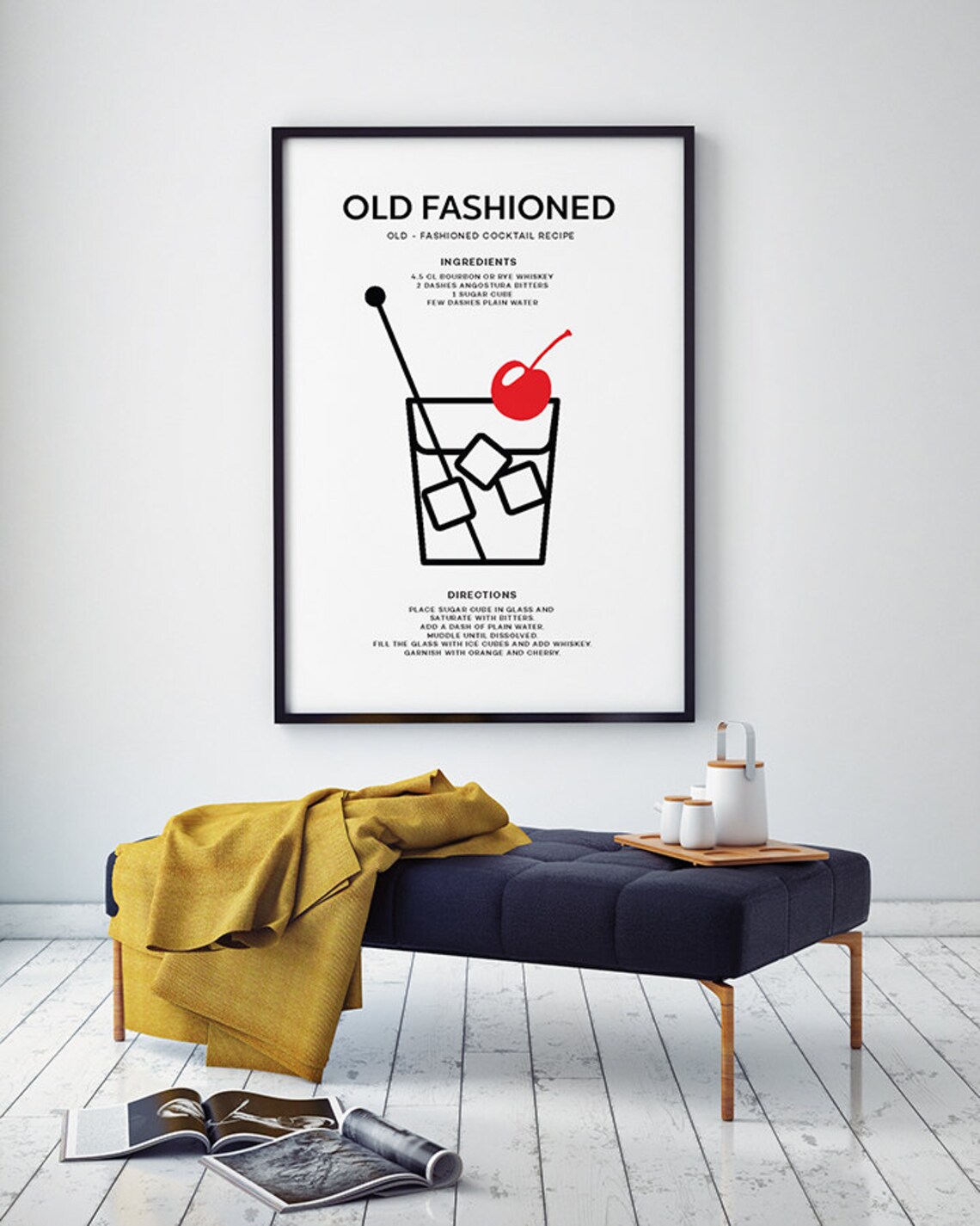 Old Fashioned Cocktail Art Print PRINTABLE FILE. Classic | Etsy