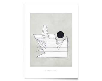 Neutral Abstract Art Print. Black Grey Poster. Organic Shapes Wall Décor. Geometric Composition. Monochrome Minimalist Gallery Wall Art.