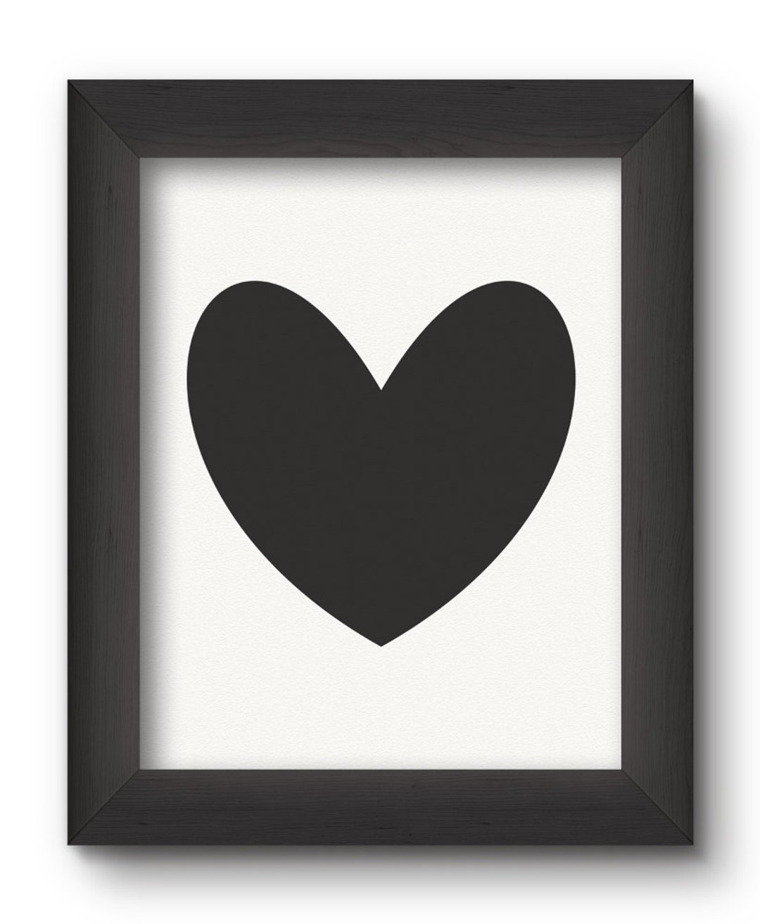 Heart Poster - PRINTABLE FILE. Black Heart Print. Modern Love Print ...