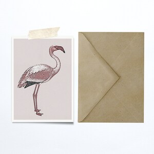 Flamingo Printable A6 Greeting Card Set. Matching DIY Envelope Liner ...