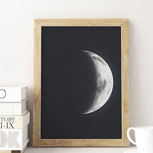 Moon Poster. La Luna Moon. Lunar Moon. Vintage Luna Print. Solar System Art. Celestial Dorm Room Art. Indie Space Art. Bohemian Poster.