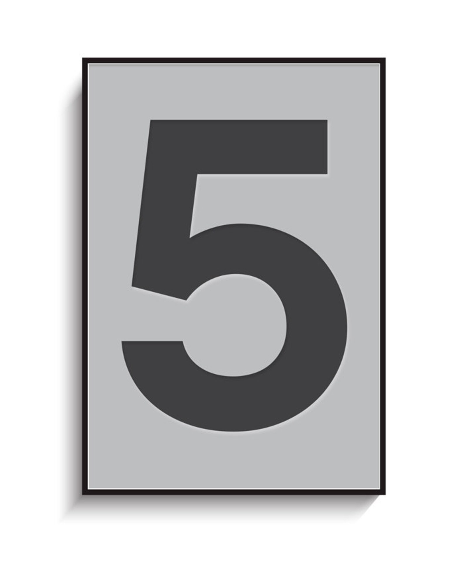 Number 5 Modern Typography Art Print - Instant Download. Number Five ...
