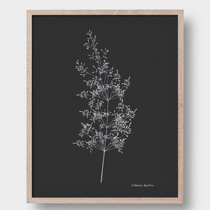 Botanical Print Set of 3. Black Background Modern Posters. Floral ...
