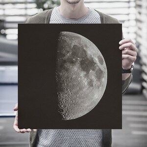 Cartel de la Luna Llena. Fotografía lunar. Impresión de la luna. Moderno Vintage Luna Impresión. Arte del Sistema Solar. Impresión de astronomía. Cartel de Boho. Impresión de fase lunar. imagen 2