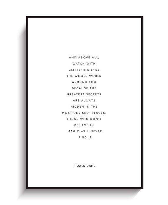 Roald Dahl's Quote PRINTABLE FILE. Nursery Wall Art. - Etsy