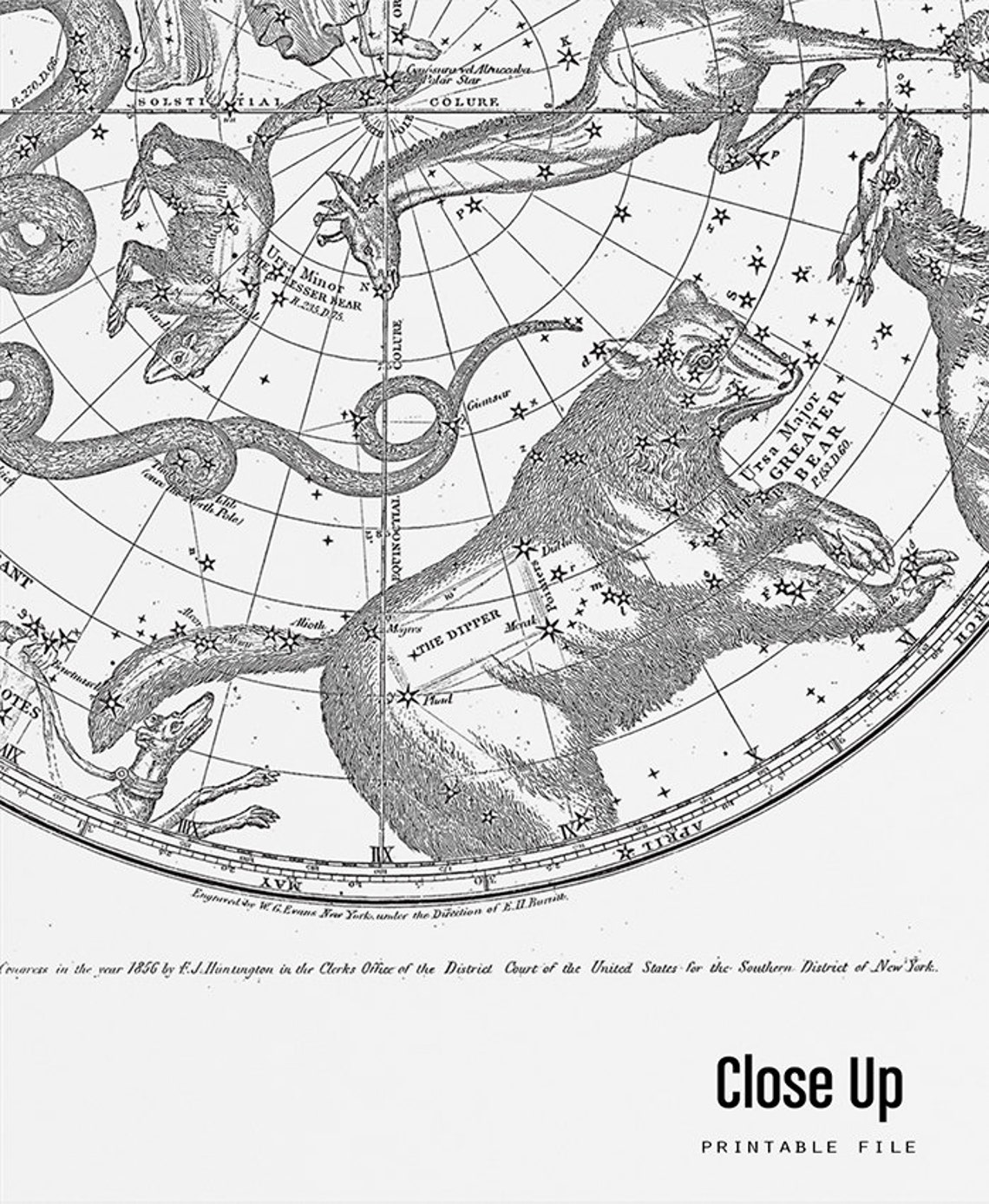 Constellation Posters PRINTABLE FILE. Modern Vintage - Etsy