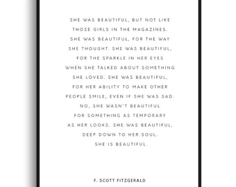 Sunny Smile F. Scott Fitzgerald Quote Literary Art Print - Etsy