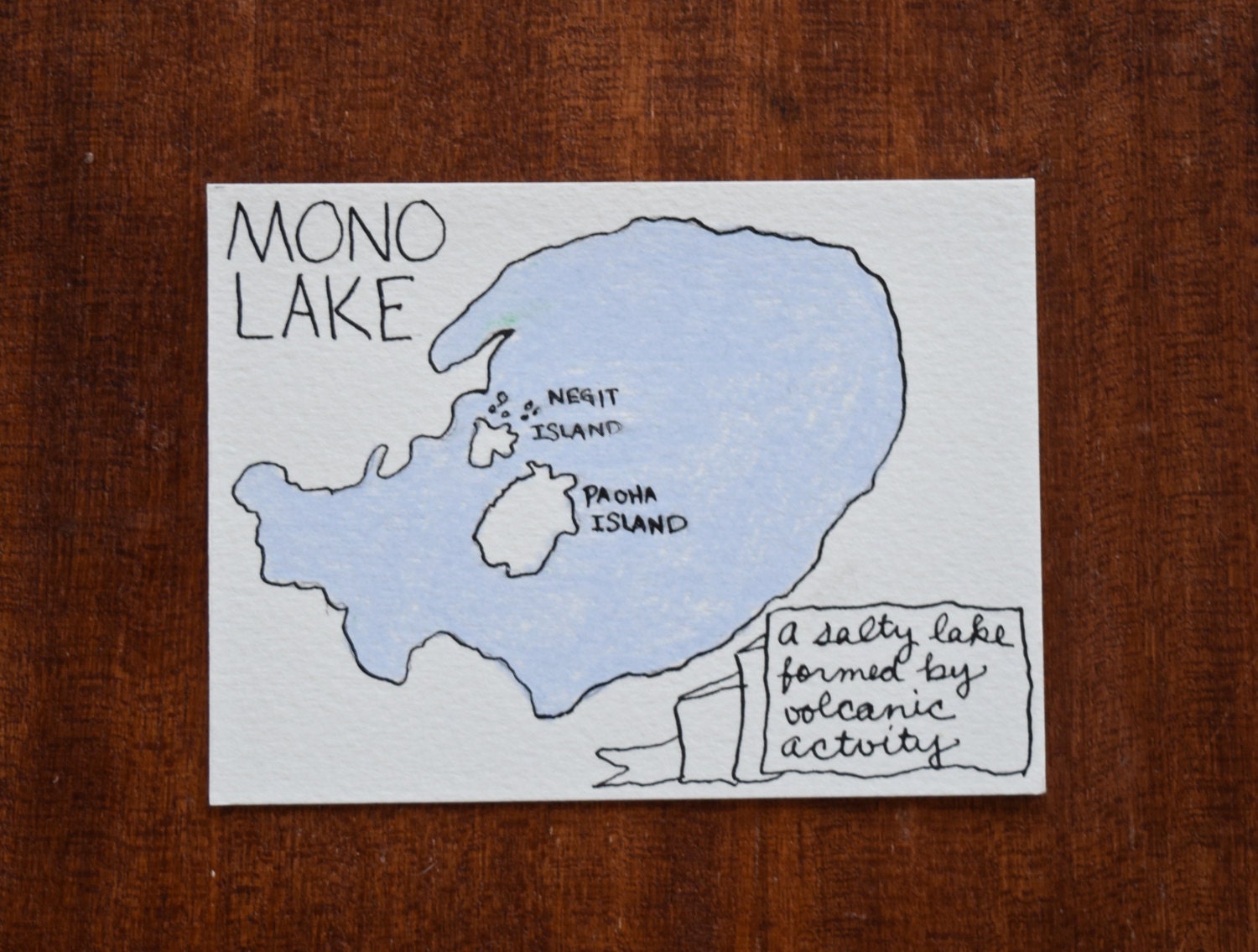 Mono Lake California Map Original Artwork Etsy