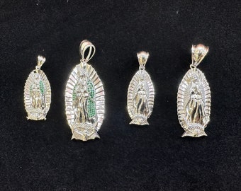 925 Sterling Silver Virgin Mary Guadalupe Pendant