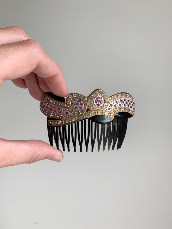 Vintage Rhinestone Hair Comb - image 1