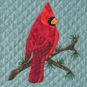 Northern Cardinal 8" Applique Block