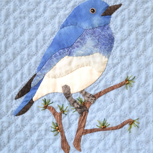 Mountain Bluebird Applique Block