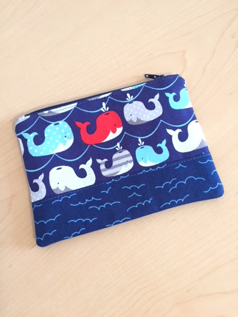 Makeup Bag Toiletry Bag Coin Purse Whale Zipper Pouch