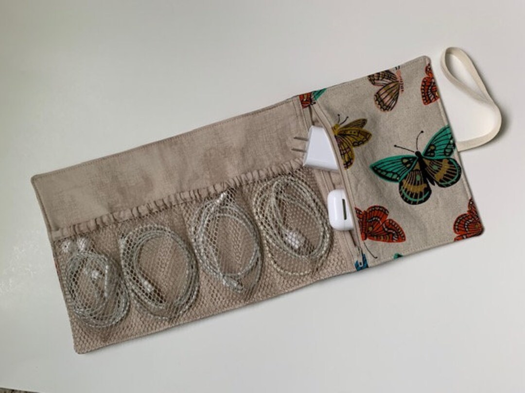 Cord Organizer Travel Cable Holder Rifle Paper Co. Fabric Etsy