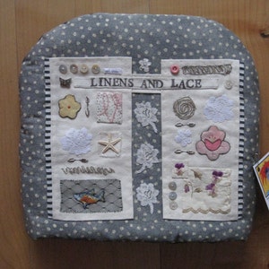 Beddengoed & Lace: Theemuts gemaakt met gedrukte en opgestikte stof
