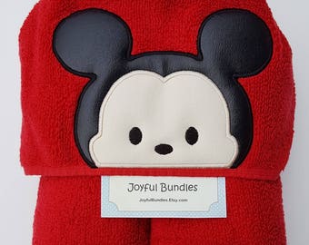 Hooded Towel, Kid's Hooded Towel, Tsum Tsum Mickey, Mickey Bath Towel, Mickey Beach Towel, Mickey Pool Towel