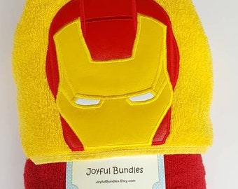 Hooded Towel, Iron Man Hooded Towel, Kid's Hooded Towel, Iron Man Bath Towel, Iron Man Beach Towel, Iron Man Pool Towel