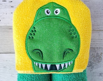 Hooded Towel, Rex Hooded Towel, Kid's Hooded Towel, Dinosaur Bath Towel, Beach Towel, Dinosaur Pool Towel, Dinosaur Towel, Home & Living