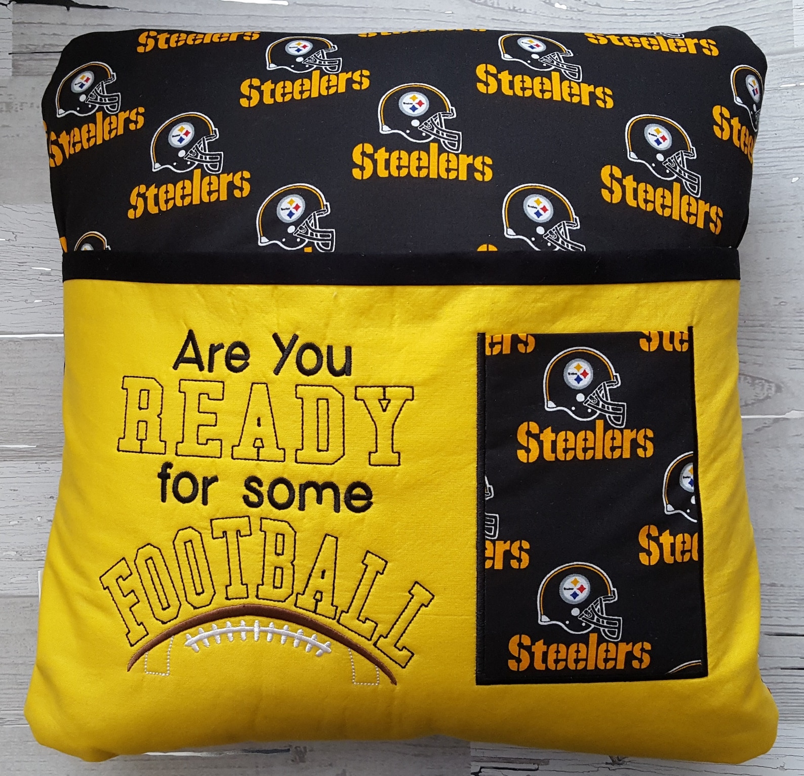 Football Pillow Pittsburgh Steelers Remote Pillow Reading Etsy