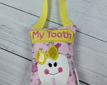 Tooth Fairy Pillow, Kids Tooth Pillow, Kids Gift, Pink Fairy Pillow, Fairy Tooth