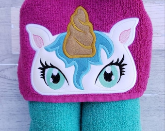 Hooded Towel, Unicorn Hooded Towel, Kid's Hooded Towel, Bath Towel,  Beach Towel,  Pool Towel, Unicorn Towel, Unicorn Bath Towel