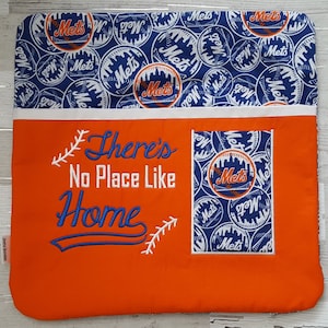 Baseball Pillow, NY Mets Pillow, Remote Pillow, Reading Pillow, There&#39;s no place like home, Baseball saying