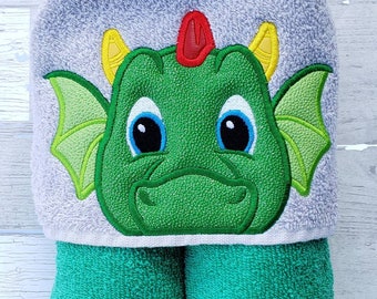 Hooded Towel, Dragon Hooded Towel, Kid's Hooded Towel, Dragon Towel, Hooded Towels, Dragon Bath Towels,  Beach Towel,  Pool Towel