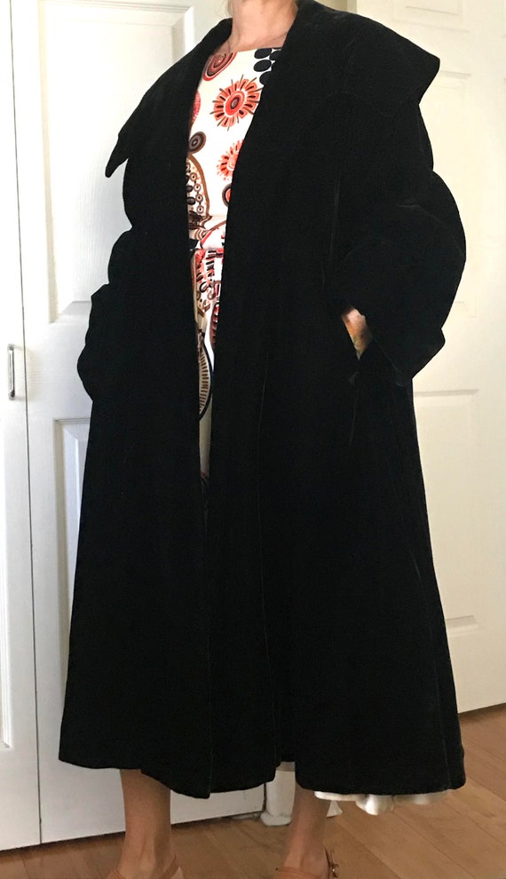 Gorgeous Black Velvet Opera coat with bell sleeves