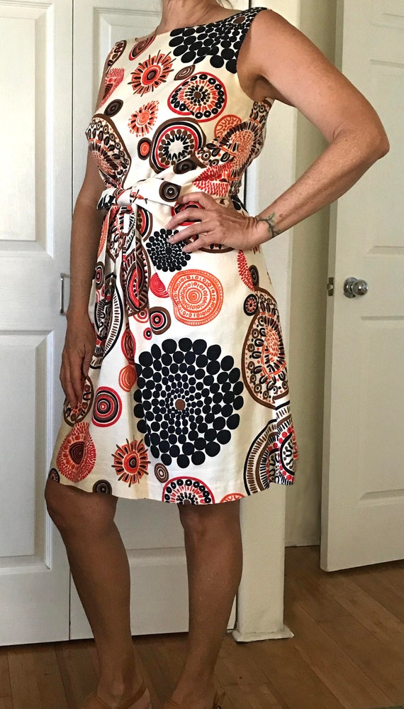 Vintage Silk Geometric Cocktail Dress