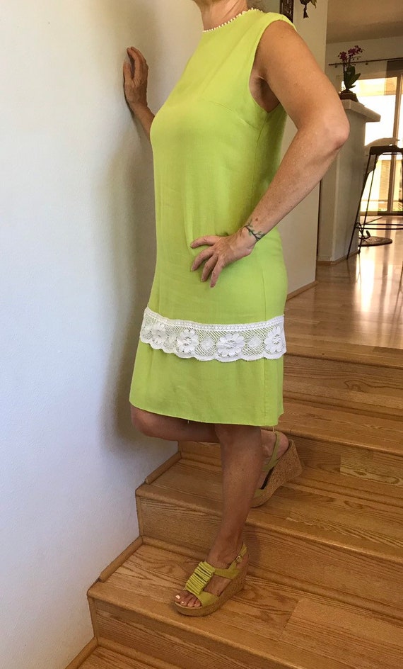 Vintage Linen-blend Cocktail Dress - image 3