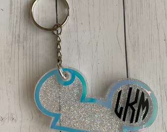 Monogram Mickey ears custom acrylic keychain