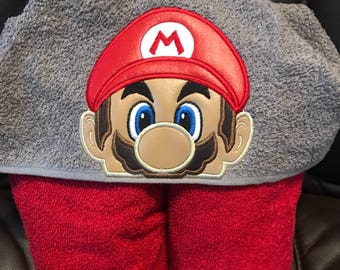super mario hooded towel