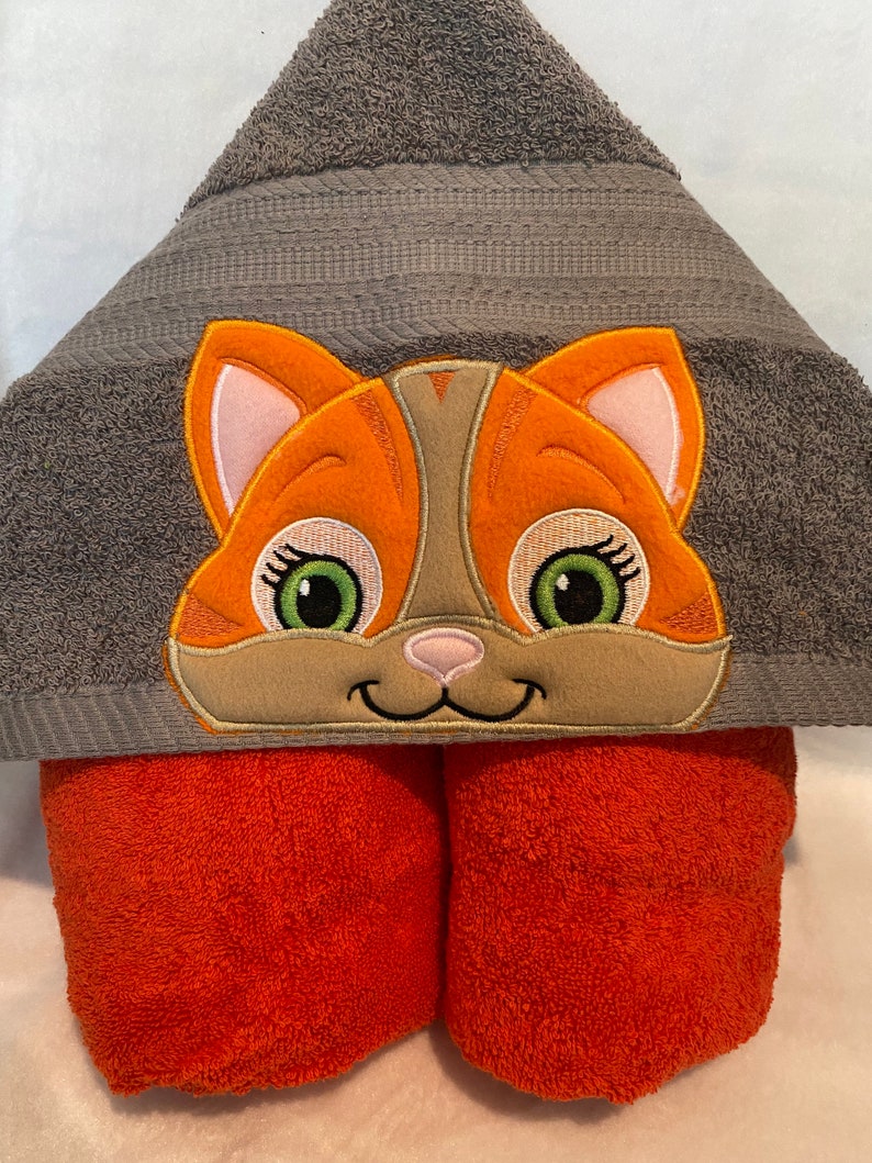 Cat kitten hooded bath towel youth or adult size custom Etsy