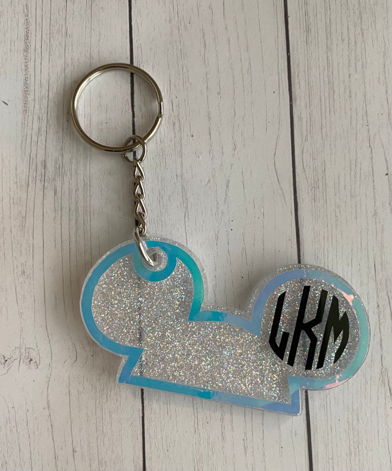 Monogram Mickey ears custom acrylic keychain