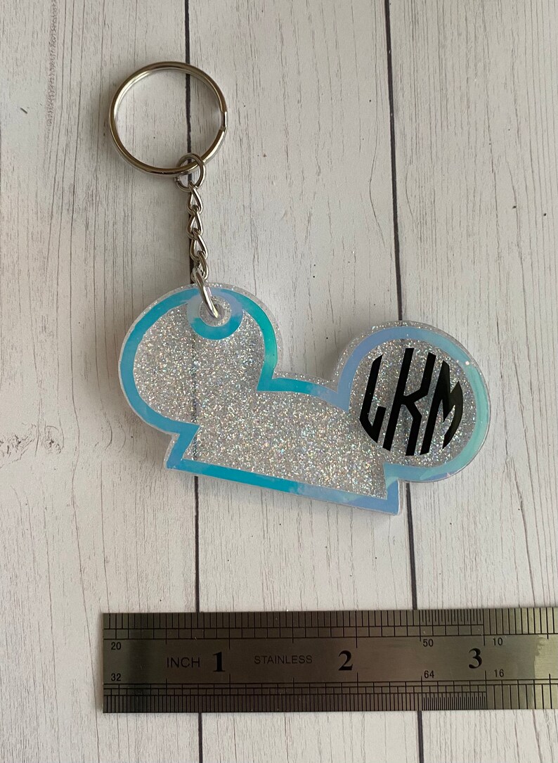 Monogram Mickey ears custom acrylic keychain