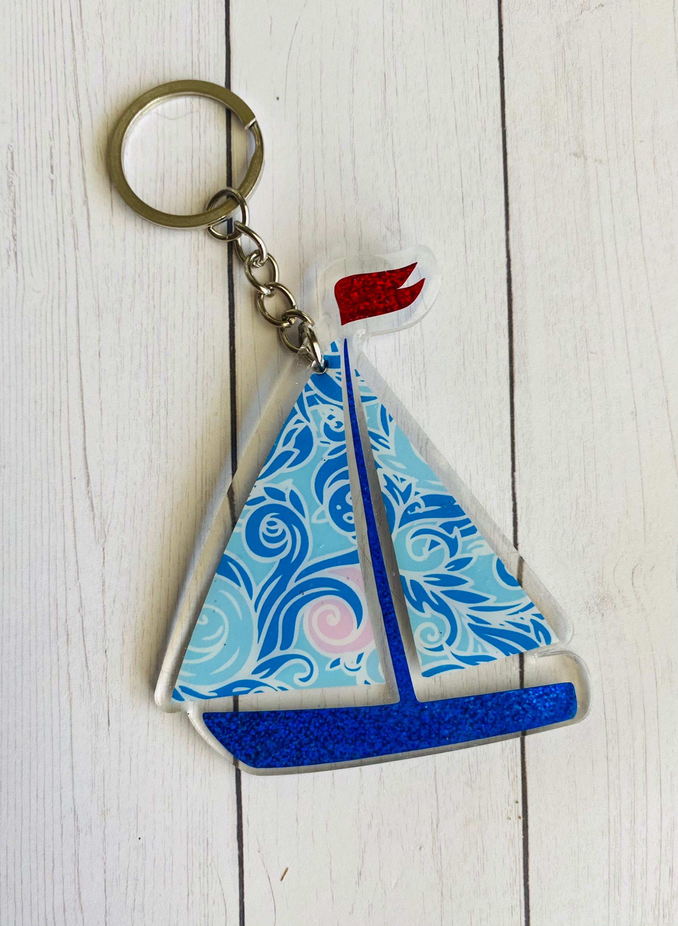 Sailboat acrylic keychain boat Etsy