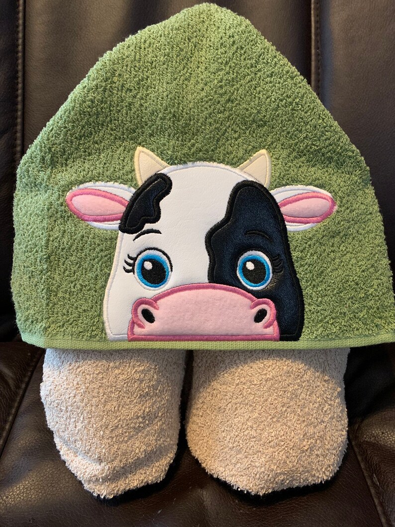Cow Hooded Towel. Youth or Adult Size Kids Hooded Towel Etsy