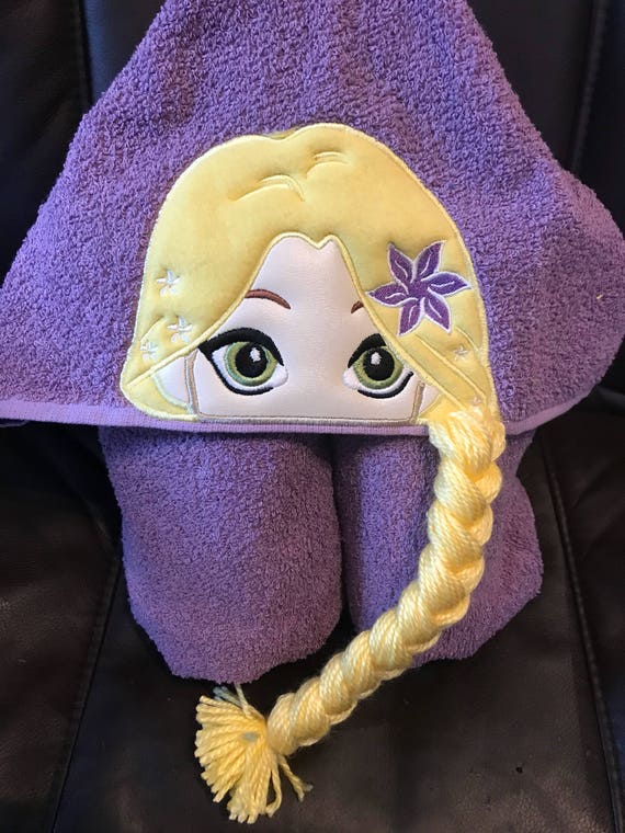 rapunzel hooded towel