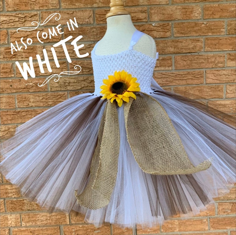 Sunflower Burlap Wedding Dress Ivory Tutu Dress Country Etsy
