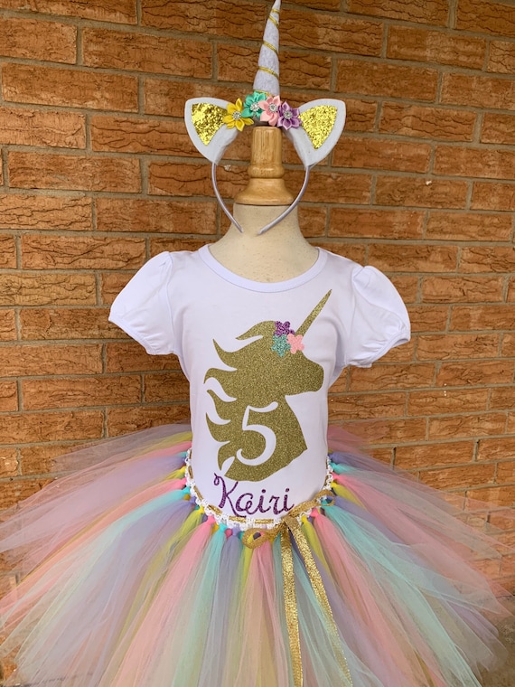 Fifth Five Unicorn Birthday Outfit 5th Birthday Tutu Rainbow Unicorn Birthday 5 Years Old Shirt Girls Outfit Fifth Birthday Etsy